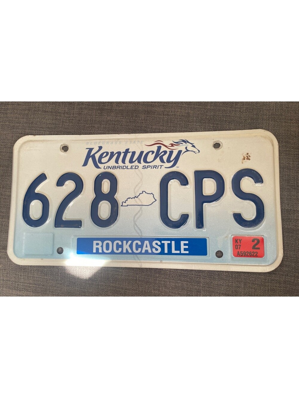 Kentucky License Plate State USA American Expired Rockcastle KI 2007 628 CPS